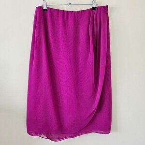 L. Magnin Skirt Womens 10 Fuchsia Wrap VTG Farinae Collection Midi Lined Boho